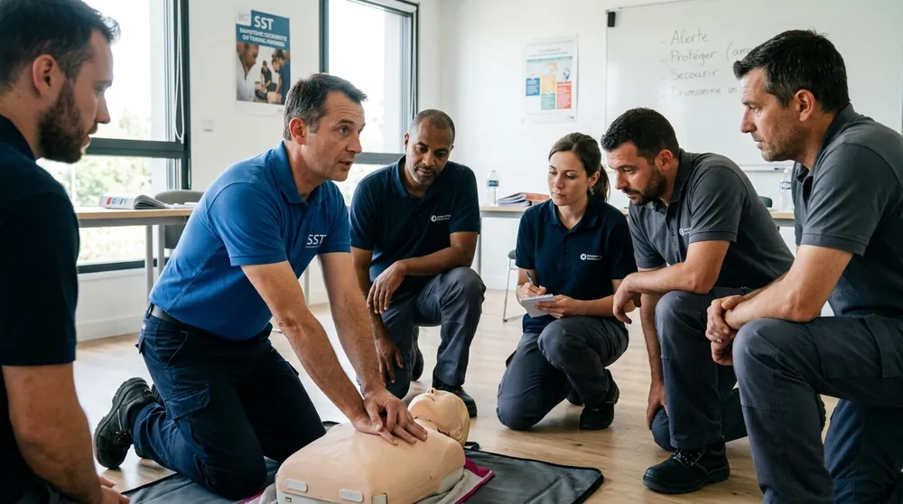 Apprentissage du massage cardiaque sur mannequin à Barenton Apprentissage du massage cardiaque sur mannequin à Barenton